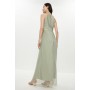 All Over Pleated Bridesmaid Maxi Dress