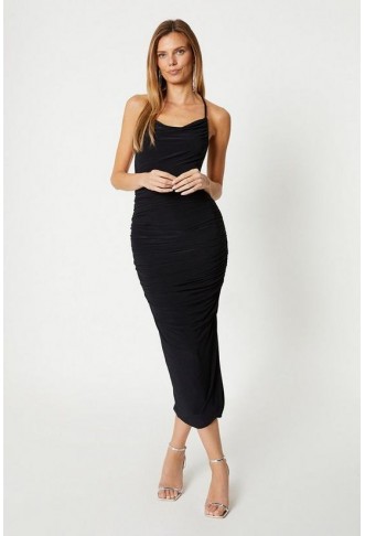 Ruched Slinky Jersey Maxi...