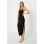 Ruched Slinky Jersey Maxi Dress