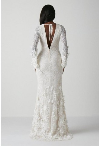 Premium Orchid Long Sleeve Lace Wedding Dress