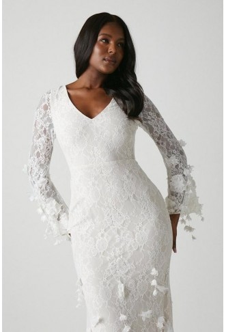 Premium Orchid Long Sleeve Lace Wedding Dress