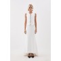 Ivory The Founder Compact Stretch Viscose Asymmetric Maxi Skirt