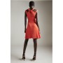 Orange Soft Tailored Short Waterfall Mini Dress
