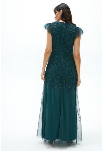 Angel Sleeve Sequin Maxi Dress