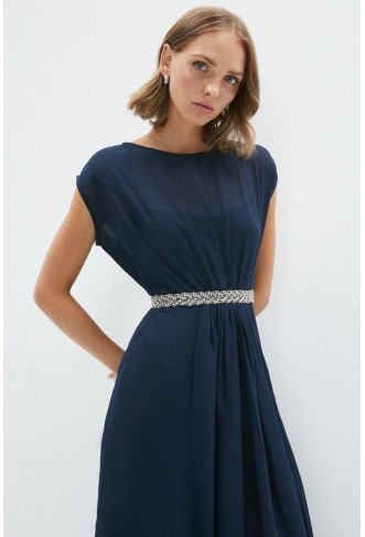 Petite Embellished Belt Maxi Dress