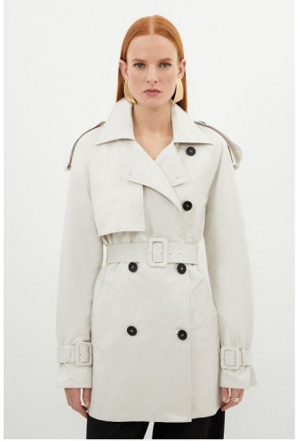 Belted Short Trench Coat