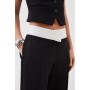 Tailored Compact Stretch Asymmetric Waistband Detail Pants