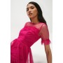 COAST RUFFLE TIER SKIRT SHORT SLEEVE MAXI DRESS, PINK