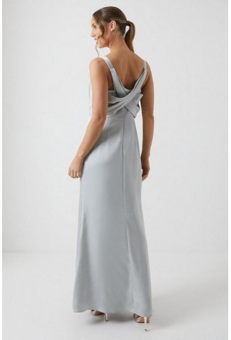 Wrap Back Cami Satin Bridesmaids Dress