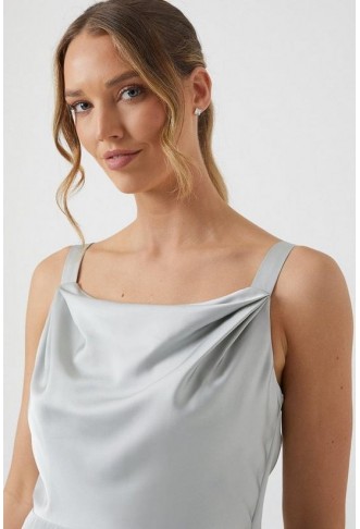 Wrap Back Cami Satin Bridesmaids Dress