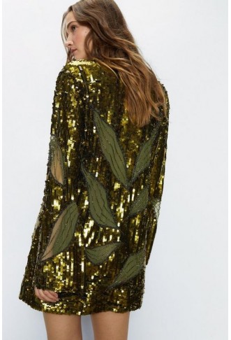 Sequin Cut Out Panel Mini Dress