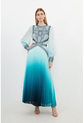 Ombre Embroidery Woven Maxi...