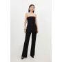 Compact Stretch Tailored Button Bodice Jumpsuit