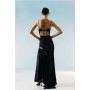 Black OOTO Sheer Panelled Woven Maxi Dress