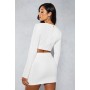 Shoulder Pad Tailored Long Sleeve Top & Mini Skirt Co-ord