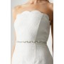 Scallop Detail Jacquard Column Wedding Dress