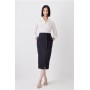 Tall Wool Blend Pocket Detail Midi Skirt