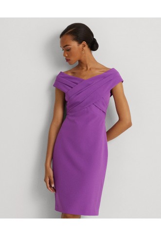 Crepe Off-the-Shoulder Cocktail Dress