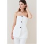Compact Stretch Tailored Button Bodice Jumpsuit