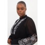 Black Plus Size Embroidery Bib Detail Woven Maxi Dress