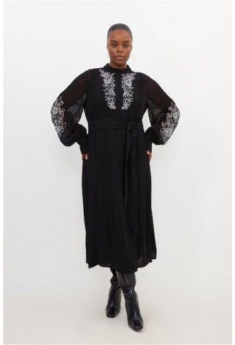 Black Plus Size Embroidery...