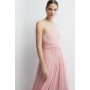 One Shoulder Stretch Mesh Full Skirted Bridesmaids Maxi Dress