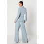 Wide Leg Trouser With Satin Pleated Waistband