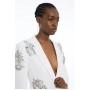 Crystal Embellished Tailored Single Breasted Longline Blazer