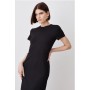 Black Petite Ponte Asymetric Hem Midaxi Dress
