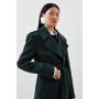 Italian Manteco Wool Blend Strong Shoulder Coat