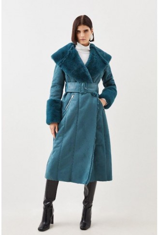 Teal Tall Faux Shearling...