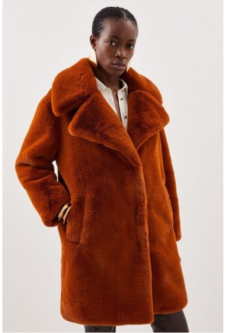 Faux Fur Cocoon Short Coat