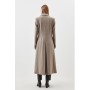 Taupe Tall Italian Manteco Wool Double Breasted Longline Coat