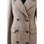 Taupe Tall Italian Manteco Wool Double Breasted Longline Coat