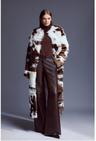 Mono Cow Print Shearling...