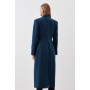 Tailored Wool Blend Belted Midi Coat