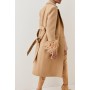 Italian Manteco Wool Feather Cuff Tailored Coat