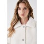 Faux Fur Diamante Button Coat