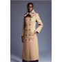 Italian Manteco Wool Blend Faux Fur Collar Coat