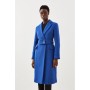 Italian Manteco Wool Mix Button Detail Belted Midi Coat