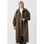 Khaki Hooded Longline Parka Coat