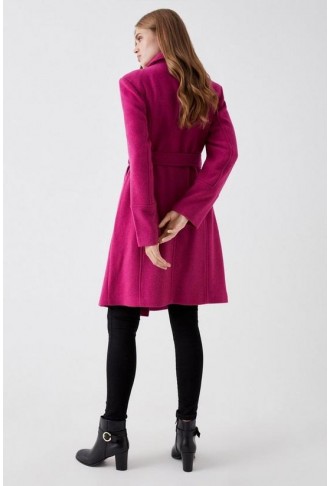 Wool Wrap Button Coat