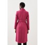 Italian Manteco Wool Mix Button Detail Belted Midi Coat