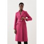 Italian Manteco Wool Mix Button Detail Belted Midi Coat