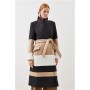 Italian Wool Blend Contrast Midi Coat