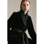 Black Italian Velvet Investment Notch Neck Coat