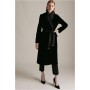 Black Italian Velvet Investment Notch Neck Coat