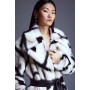 Mono Faux Fur Belted Longline Coat