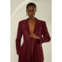 Tailored Viscose Satin Back Crepe Double Lapel Single Breasted Blazer