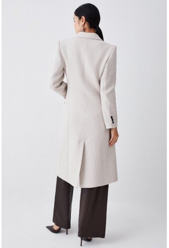 Oatmeal Italian Wool Fitted Coat